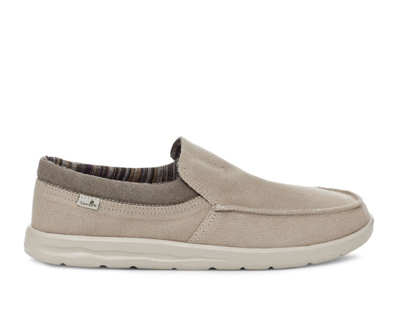 Sanuk Hi Bro Lite Hemp Slip On Men\'s Sidewalk Surfers Beige | Canada 227ZUT